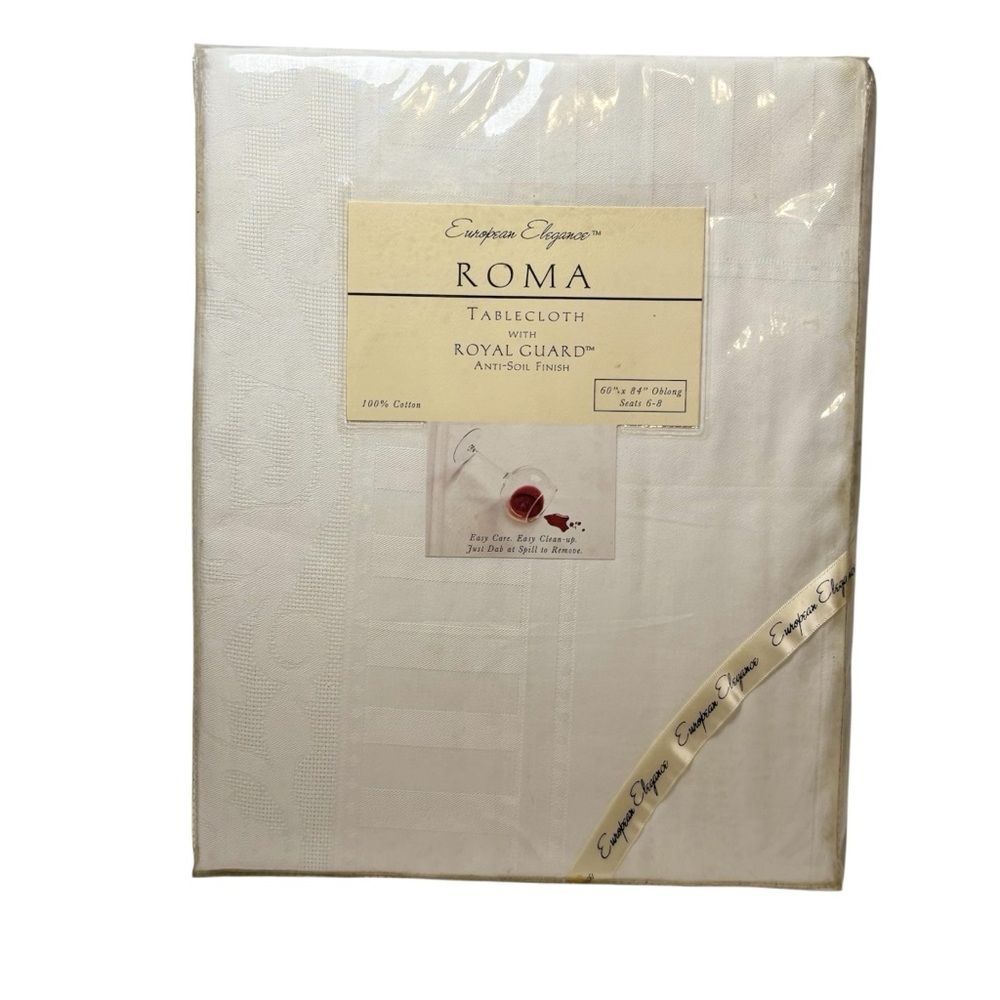 W C Designs Roma Tablecloth with Royal Guard Anti Soil Finish Oblong 60"x84" - Picture 1 of 8
